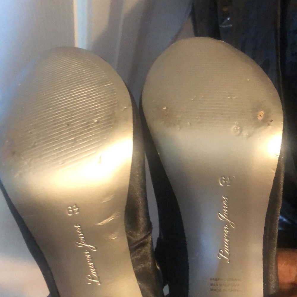 Black Rhinestone Peep-toe Heels - Picture 5 of 5
